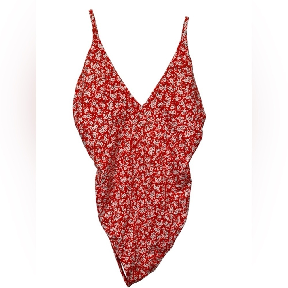 Ripzone Red Floral One Piece Bathing Suit NWOT